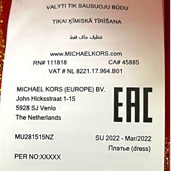 Michael Kors NWT Metallic Crepe Wrap-Effect Dress XS - Picture 14 of 16